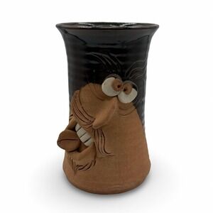 Vintage McGillivray Studio Pottery Bearded Face Mug 17cm Signed N‎ '83 Canada